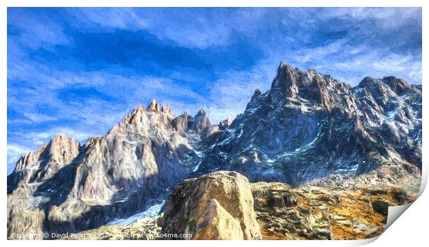 Chamonix Alps Art Panorama  Print by David Pyatt