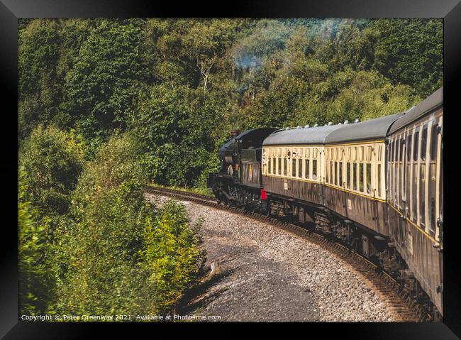 GWR Steam Train Paignton, Devon England Framed Print by Peter Greenway
