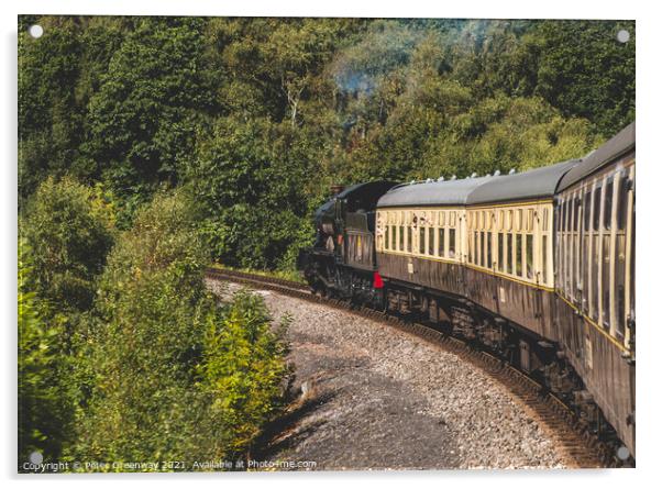 GWR Steam Train Paignton, Devon England Acrylic by Peter Greenway