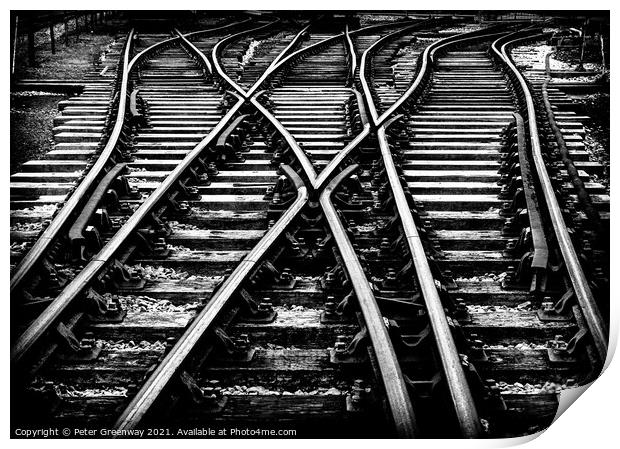 Railway Shunting Yard Tracks Print by Peter Greenway