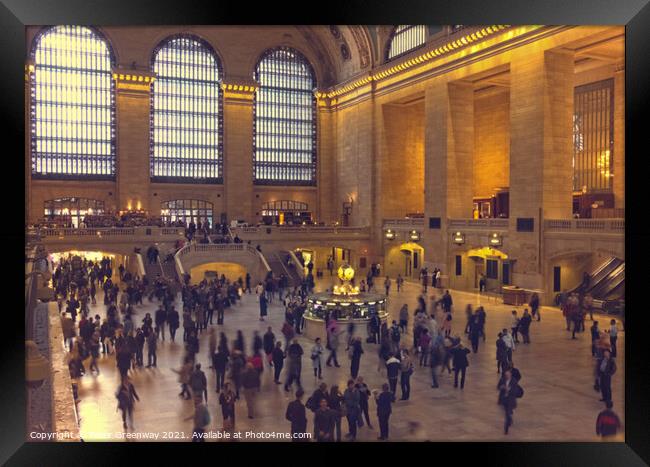 People Milling Around At Grand Central Station in  Framed Print by Peter Greenway