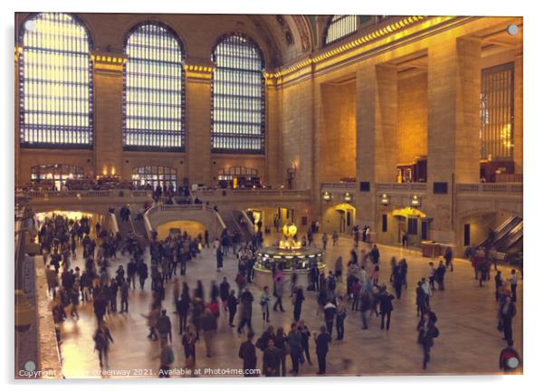 People Milling Around At Grand Central Station in  Acrylic by Peter Greenway