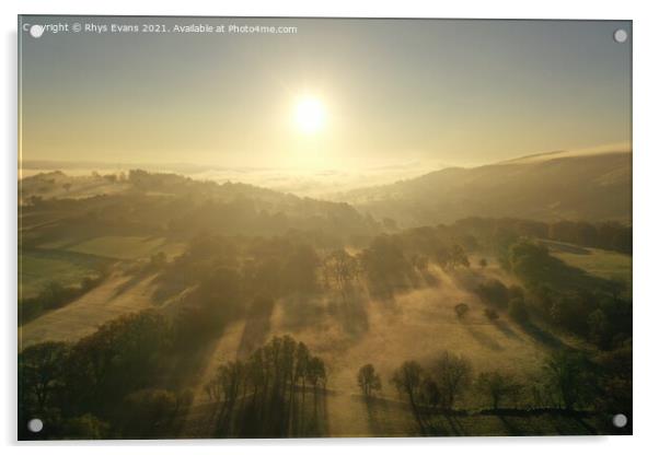 Bryncoch Misty Sunrise Acrylic by Rhys Evans