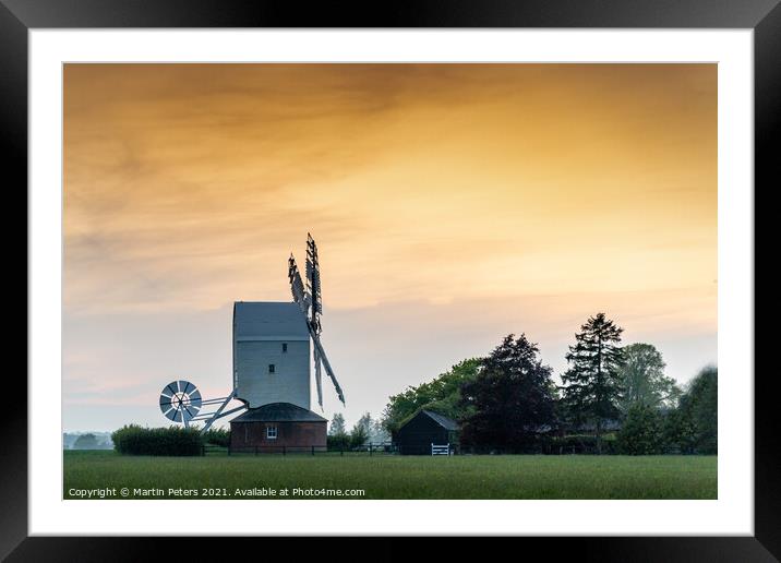 Aythorpe Roding Windmill  Framed Mounted Print by Martin Yiannoullou