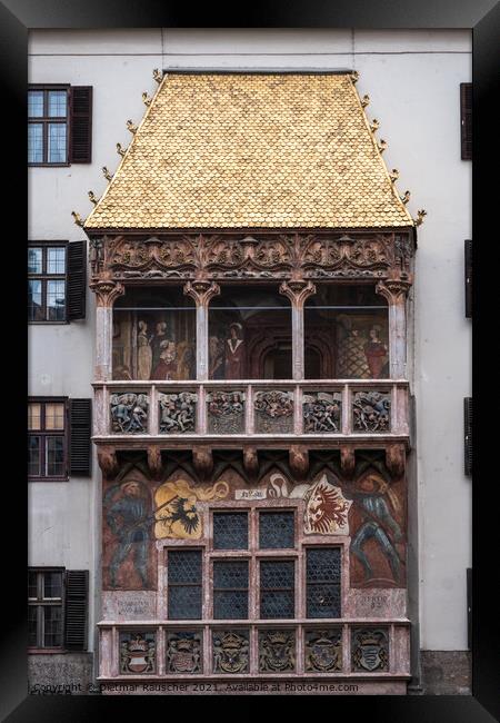 Goldenes Dachl or Golden Roof in Innsbruck, Tyrol, Austria Framed Print by Dietmar Rauscher