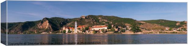 Duernstein Cityscape Panorama in the Wachau with River Danube, B Canvas Print by Dietmar Rauscher