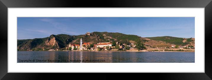 Duernstein Cityscape Panorama in the Wachau with River Danube, B Framed Mounted Print by Dietmar Rauscher