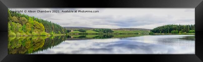 Langsett Reservoir Panorama  Framed Print by Alison Chambers