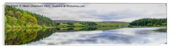 Langsett Reservoir Panorama  Acrylic by Alison Chambers