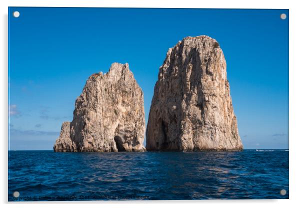 Capri Faraglioni Rocks Mezzo and Scopolo or Fuori in Italy Acrylic by Dietmar Rauscher