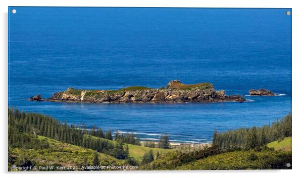 Nepean Island looking from Norfolk Island Acrylic by Paul W. Kerr