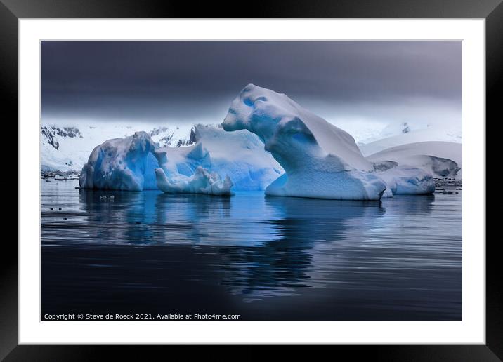 Glacial Bear Framed Mounted Print by Steve de Roeck