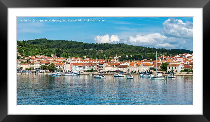 Vela Luka seafront on Korcula Island, Croatia Framed Mounted Print by Angus McComiskey