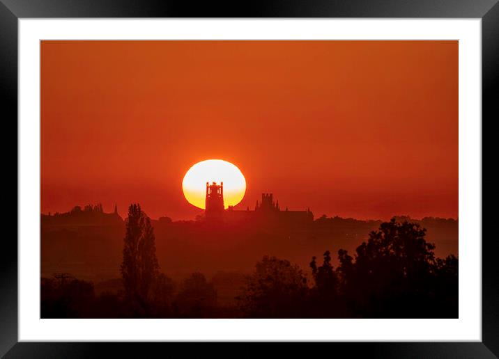 Sunrise over Ely Cathedral, 29th May 2021 Framed Mounted Print by Andrew Sharpe