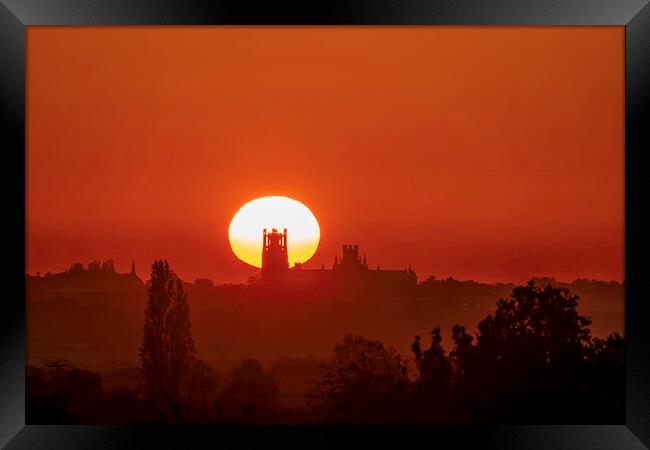 Sunrise over Ely Cathedral, 29th May 2021 Framed Print by Andrew Sharpe