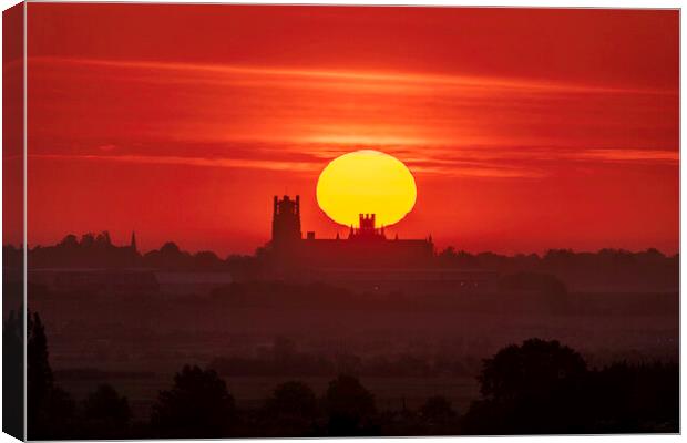 Dawn over Ely Cathedral, 28th May 2021 Canvas Print by Andrew Sharpe