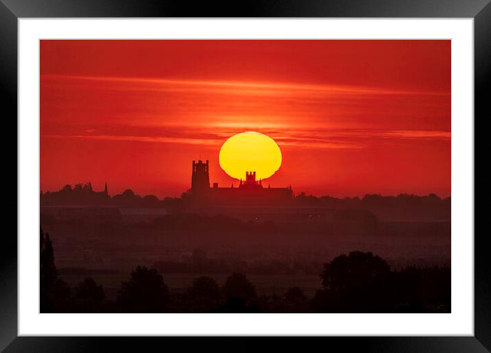 Dawn over Ely Cathedral, 28th May 2021 Framed Mounted Print by Andrew Sharpe