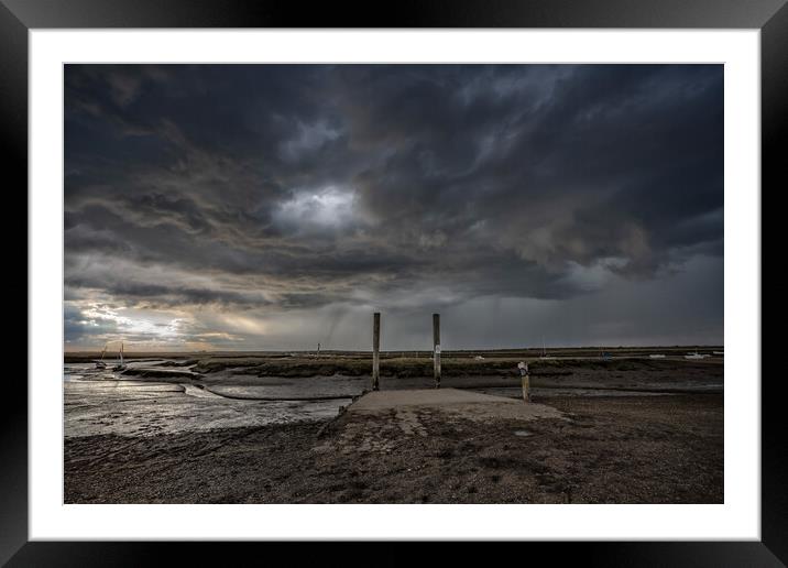 An approaching storm - Brancaster Staithe  Framed Mounted Print by Gary Pearson