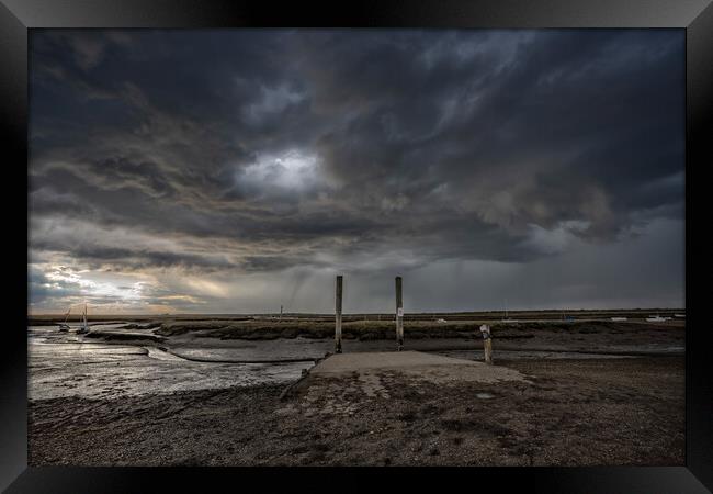 An approaching storm - Brancaster Staithe  Framed Print by Gary Pearson