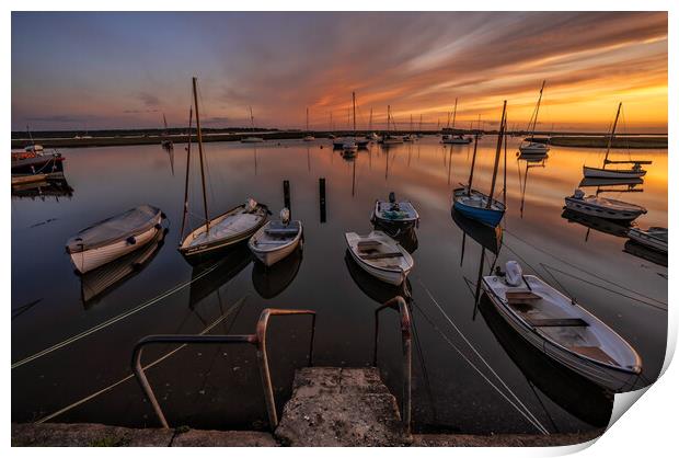 Sunrise reflections - Wells harbour  Print by Gary Pearson
