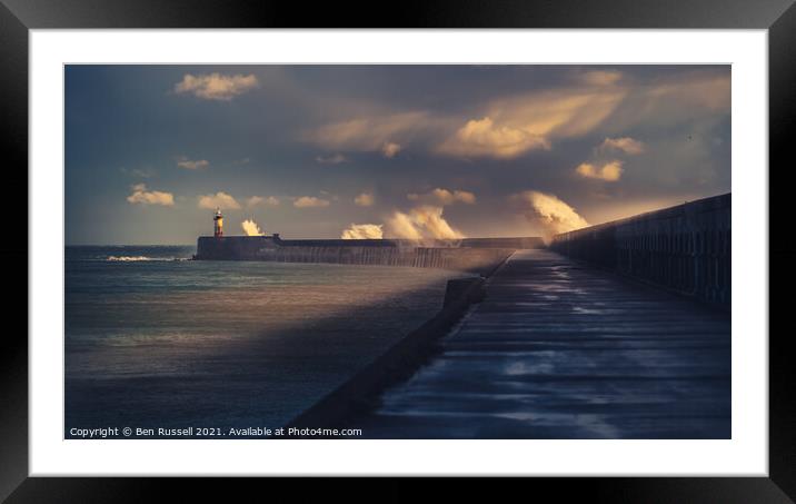 Harbor arm  Framed Mounted Print by Ben Russell
