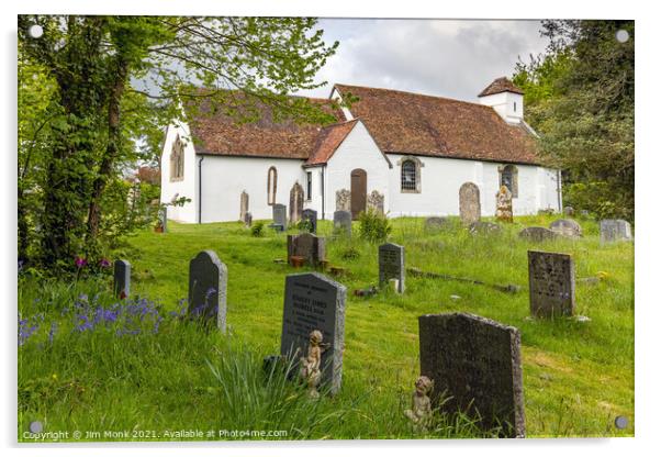 All Saints Church in Chalbury, Dorset Acrylic by Jim Monk