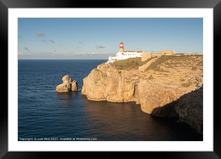 Farol do Cabo de Sao Vicente Lighthouse in Sagres, Portugal Framed Mounted Print by Luis Pina