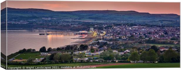 Sandown At Night Canvas Print by Wight Landscapes