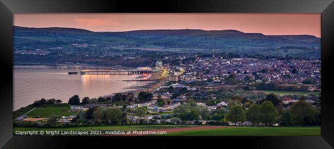 Sandown At Night Framed Print by Wight Landscapes