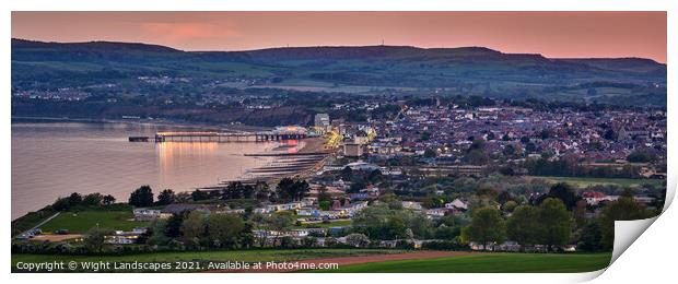 Sandown At Night Print by Wight Landscapes