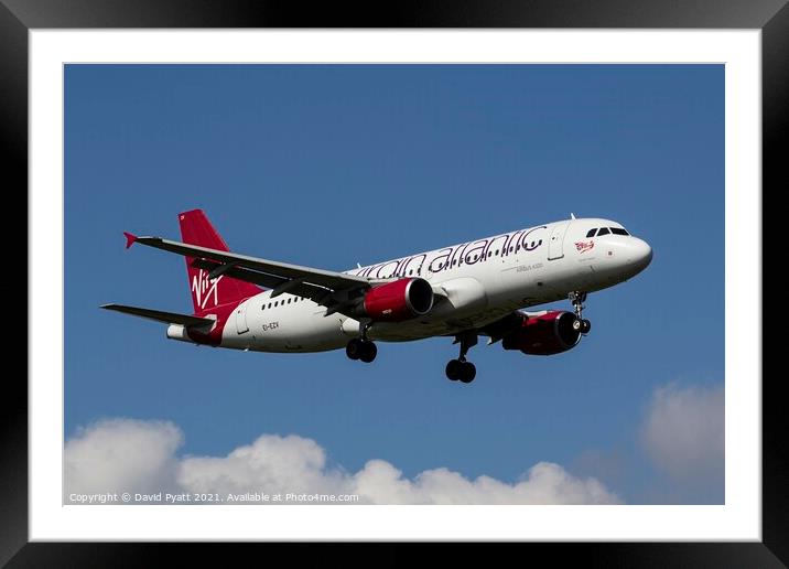 Virgin Atlantic Airbus A320-214       Framed Mounted Print by David Pyatt