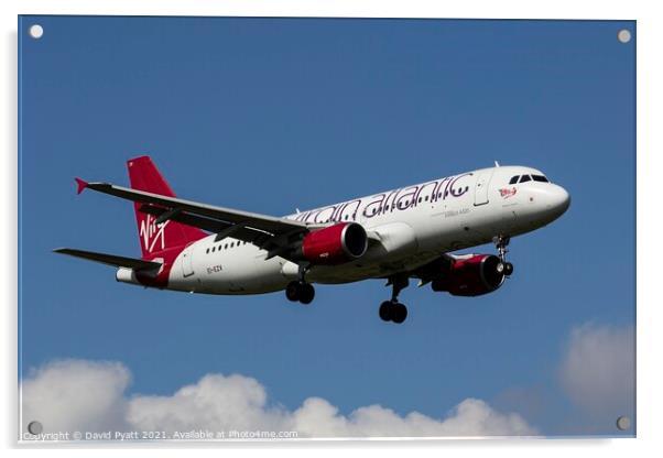 Virgin Atlantic Airbus A320-214       Acrylic by David Pyatt