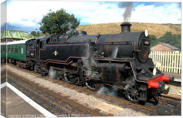 BR Class 4MT no. 80104  at Corfe Castle, Swanage Railway Canvas Print by Richard J. Kyte