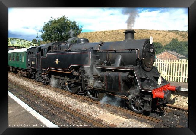 BR Class 4MT no. 80104  at Corfe Castle, Swanage Railway Framed Print by Richard J. Kyte