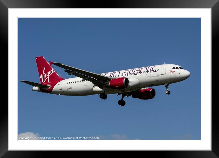 Virgin Atlantic Airbus A320 Framed Mounted Print by David Pyatt