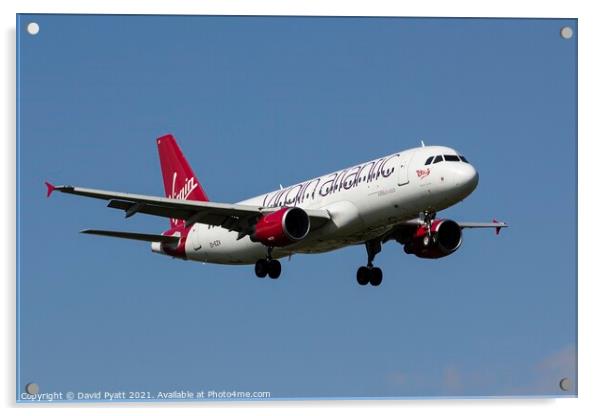 Virgin Atlantic Airbus A320-214      Acrylic by David Pyatt