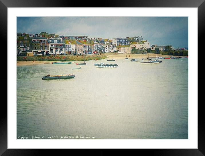 The Wharf St Ives Cornwall  Framed Mounted Print by Beryl Curran