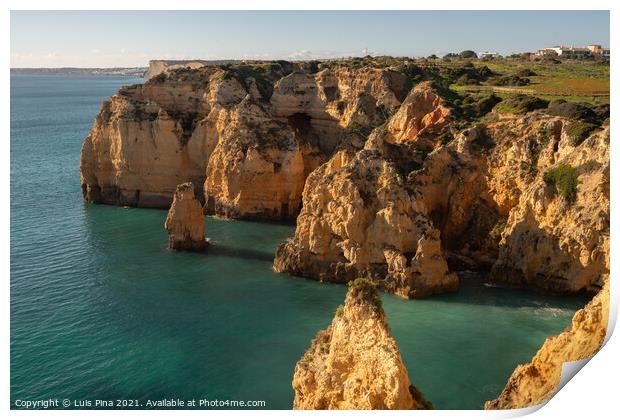 Ponta da Piedade in Lagos, in Portugal Print by Luis Pina