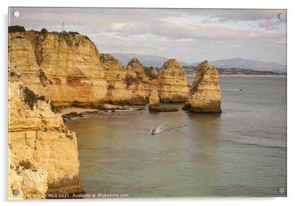 Ponta da Piedade in Lagos, in Portugal Acrylic by Luis Pina