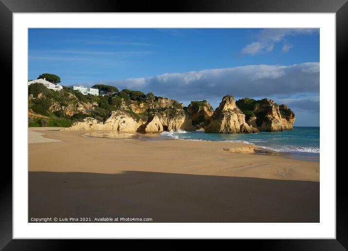 Praia do Alvor beach in Algarve, Portugal Framed Mounted Print by Luis Pina