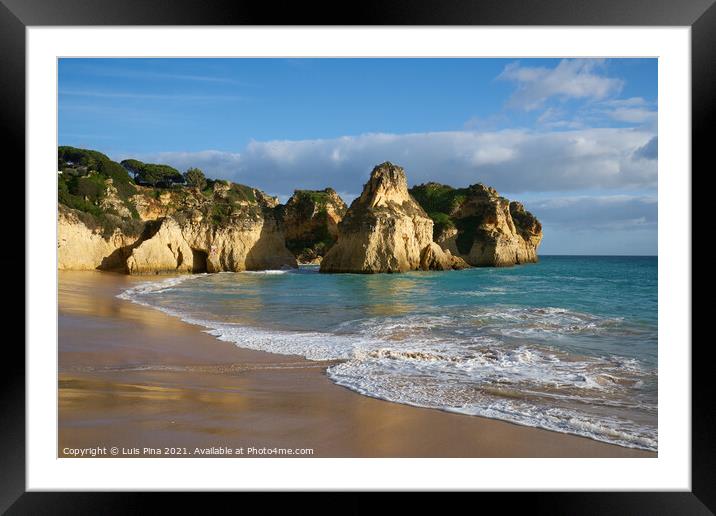 Praia do Alvor beach in Algarve, Portugal Framed Mounted Print by Luis Pina