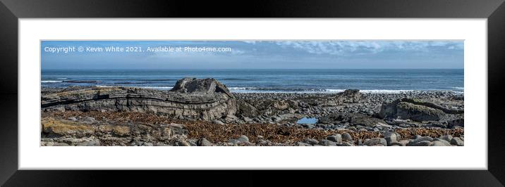 Greymare Rock Dunstanburgh Framed Mounted Print by Kevin White