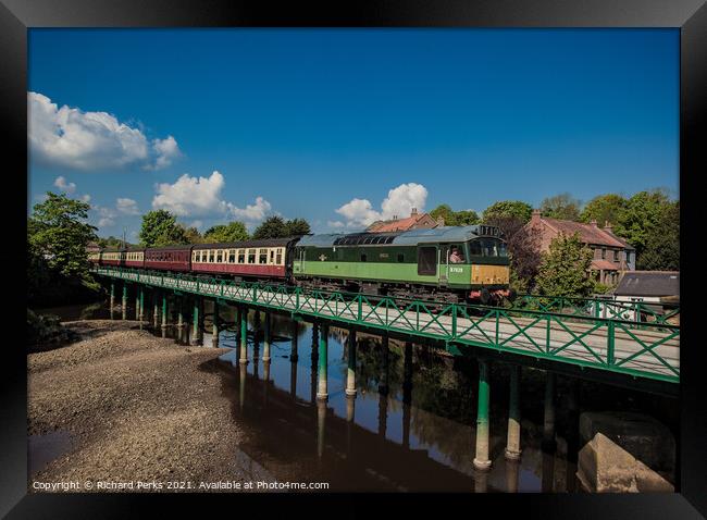 Vintage train in the Yorkshire Moors Framed Print by Richard Perks