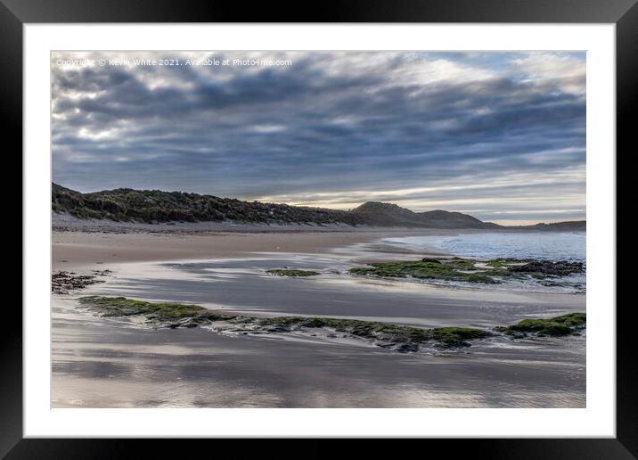 Alone on the beach Framed Mounted Print by Kevin White