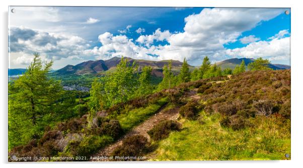 Lake District panorama. Acrylic by John Henderson