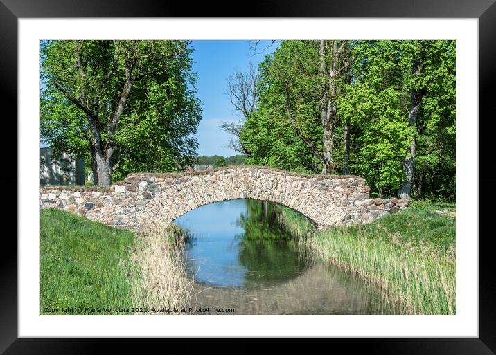 Old stone single arch bridge Framed Mounted Print by Maria Vonotna