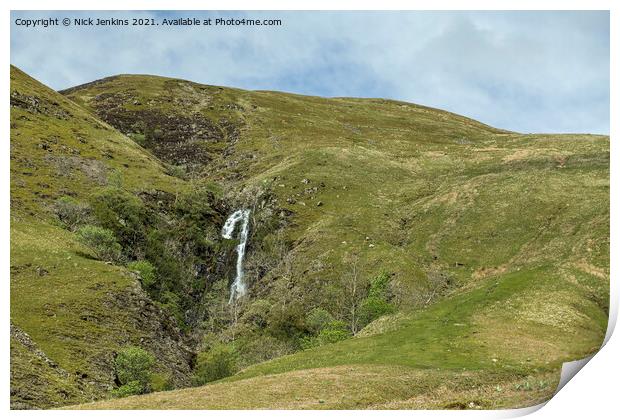 Cautley Spout in the Howgill Fells Cumbria  Print by Nick Jenkins