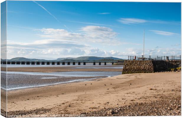 Arnside Pier and Kent Viaduct Canvas Print by Liz Withey