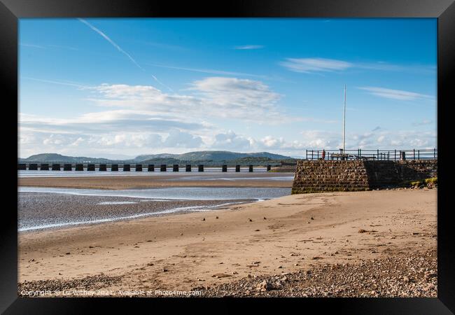 Arnside Pier and Kent Viaduct Framed Print by Liz Withey
