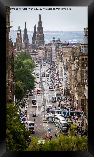 Edinburgh Princes Street From Calton Hill Framed Print by Jacob White